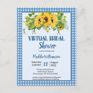 Virtual Brautparty Rustikale Landflora Postkarte