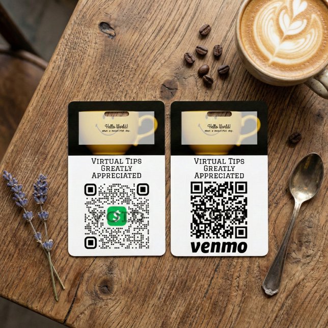 Virtual Cashless Tipping QR Code Abzeichen Ausweis (The Perfect Mobile Tip Jar For Everyone)