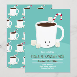 Virtual Christmas Party Hot Chocolate Aquamarin Einladung