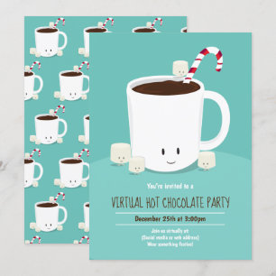 Virtual Christmas Party Hot Chocolate Aquamarin Einladung