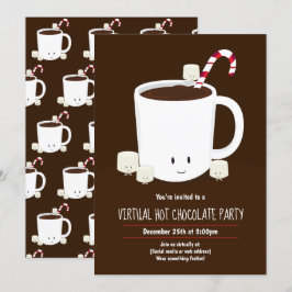 Virtual Christmas Party Hot Chocolate Brown Einladung
