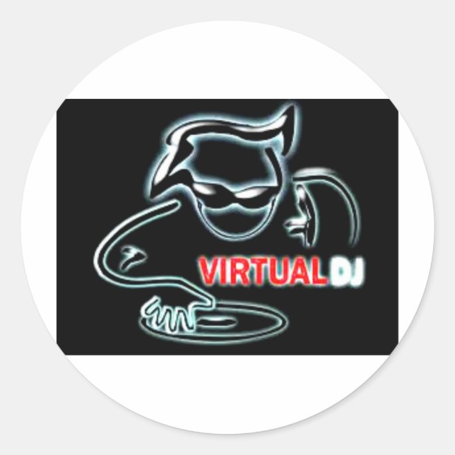 Virtual Dj Runder Aufkleber (Vorderseite)