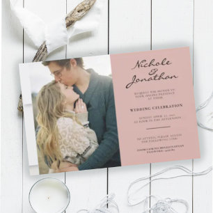 Virtual Dusty Pink Online-Foto Hochzeit Einladung
