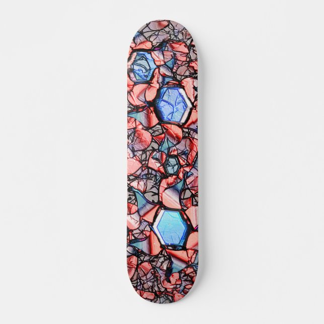 Virtual entalhada nas cores azul e salmão skateboard (Vorne)
