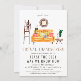 Virtual Friendsgiving Erntedank Dinner Party Einladung