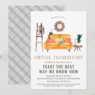 Virtual Friendsgiving Erntedank Dinner Party Einladung