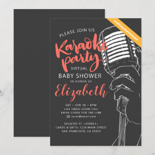 Virtual Karaoke Party Babydusche Einladung
