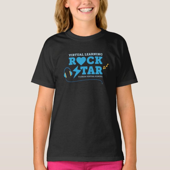 Virtual Learning Rock Star T-Shirt (Noir) (Devant)