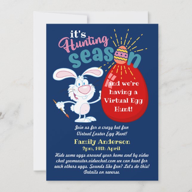 Virtual Oaster Egg Hunt! Einladungen für Video-Cha (Vorderseite)