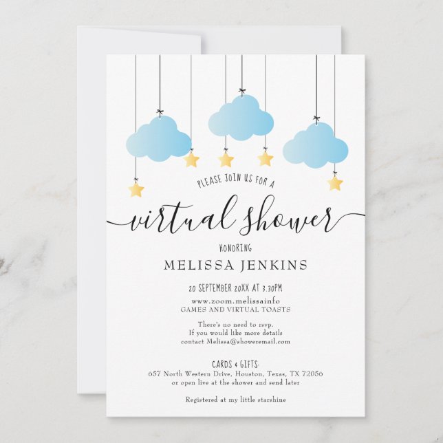 Virtual Online-Ferndusche per Mail Einladung (Vorderseite)