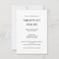 Virtual Peanut Butter and Jelly Party Einladung