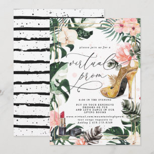 Virtual Prom-Party   Exotic Tropical Monstera Einladung