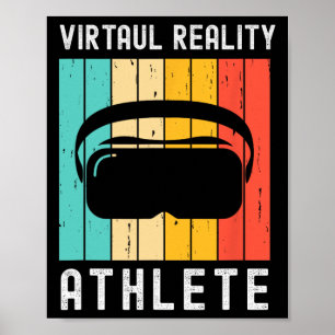 Virtual-Reality-Athlet-Geek-Gamer-Retro-VR-Gaming Poster