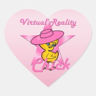 Virtual Reality Chick #8 Herz-Aufkleber