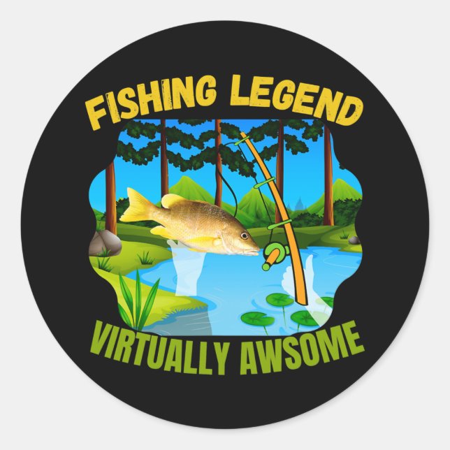Virtual Reality Fishing Awsome Gaming Fish Legende Runder Aufkleber (Vorderseite)