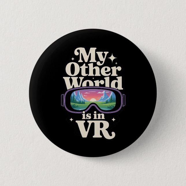 Virtual Reality Headset For Immersive Gamer Worlds Button (Vorderseite)