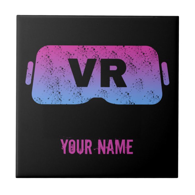 Virtual Reality VR Vintag Gamer-Videobrille Fliese (Vorderseite)