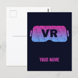 Virtual Reality VR Vintag Gamer-Videobrille Postkarte