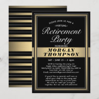 Virtual Retirement Party Schwarz-weiß und Gold