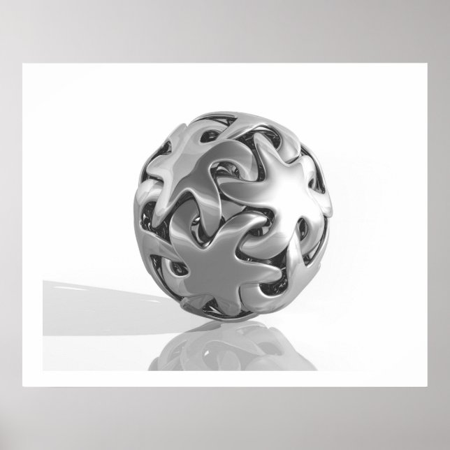 Virtual Sculpture Interlock Star Chrome Poster (Vorne)