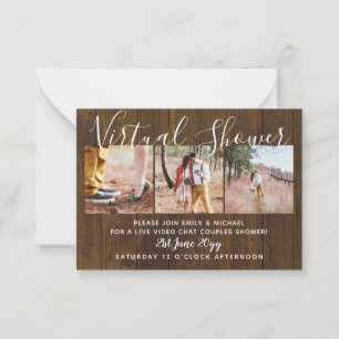 Virtual Shower FOTO Hochzeit Live Chat Budget Hinweiskarte