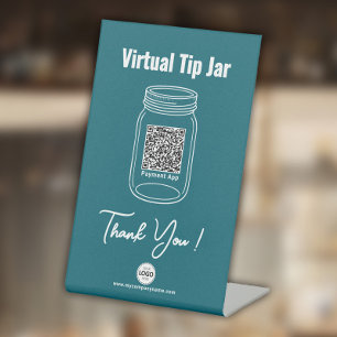 Virtual Tip Jar, Custom QR Code Payment App, Aquam Sockelschild
