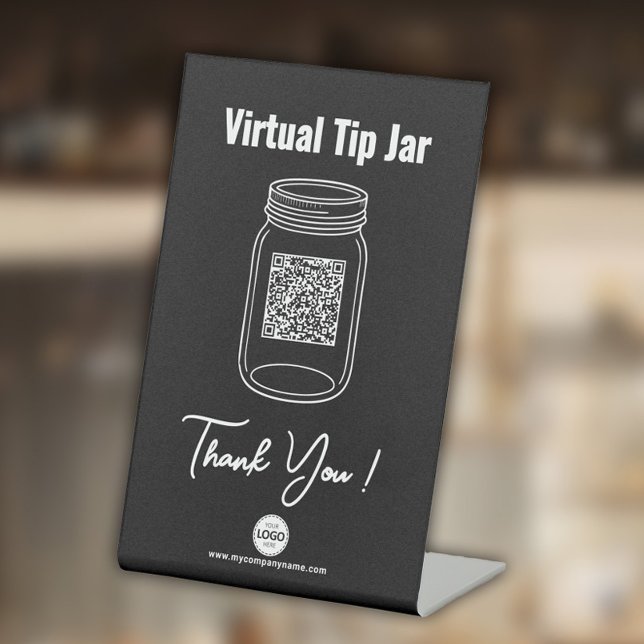 Virtual Tip Jar, Custom QR Code Payment App, Black Sockelschild (Von Creator hochgeladen)