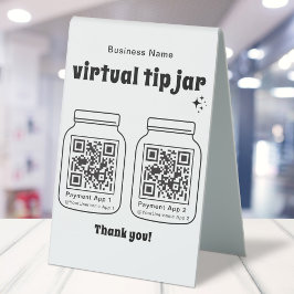 Virtual Tip Jar mit 2 QR Code Tischaufsteller