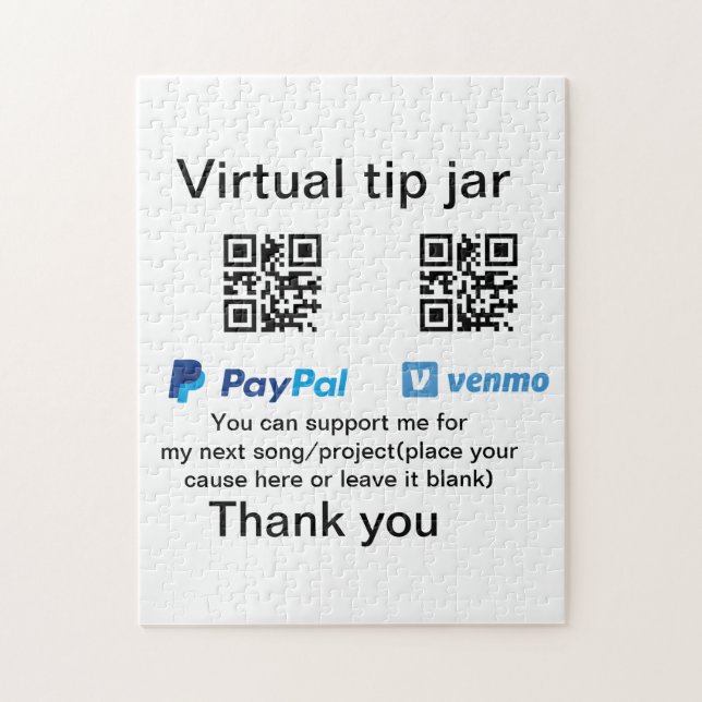 Virtual tip jar q oder Code-Geld-Spende PayPal ven (Vertikal)