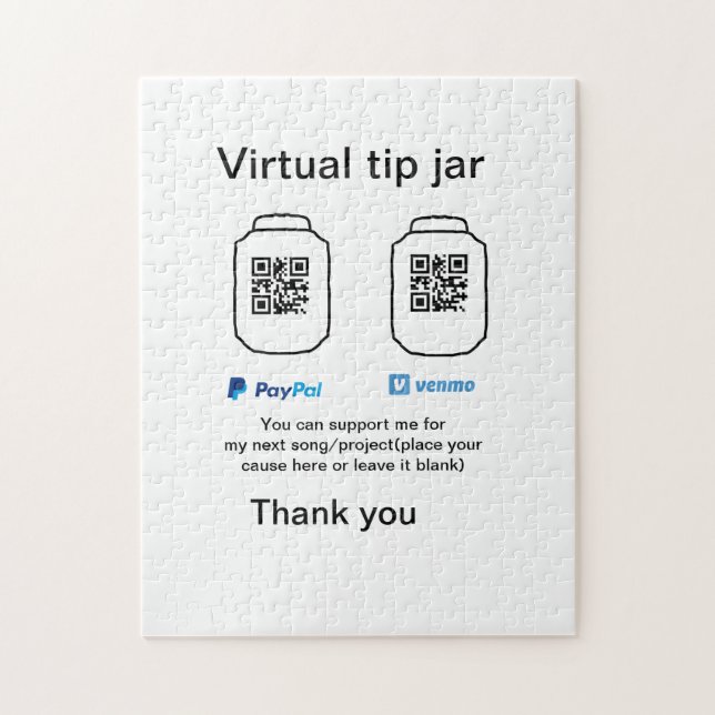 Virtual tip jar q oder Code-Geld-Spende PayPal ven (Vertikal)