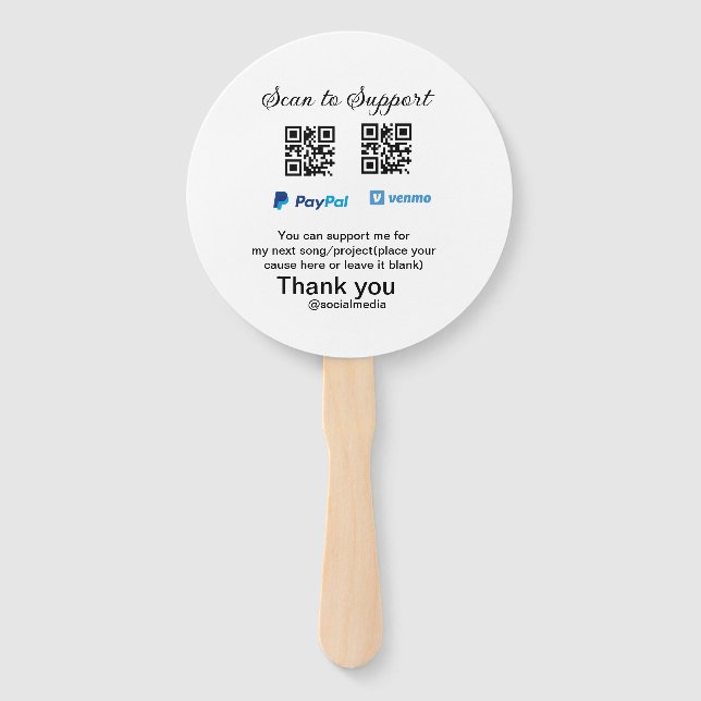 Virtual tip jar q oder Code-Geld-Spende PayPal ven Fächer (Vorderseite)