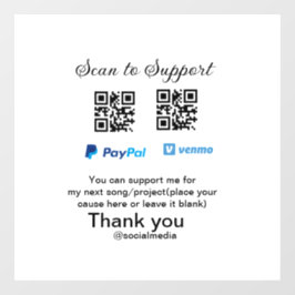 Virtual tip jar q oder Code-Geld-Spende PayPal ven Fensteraufkleber