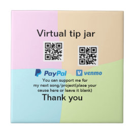 Virtual tip jar q oder Code-Geld-Spende PayPal ven Fliese