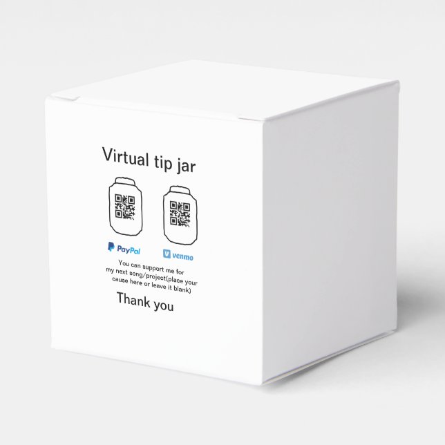Virtual tip jar q oder Code-Geld-Spende PayPal ven Geschenkschachtel (Vorderseite)