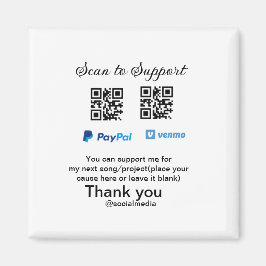 Virtual tip jar q oder Code-Geld-Spende PayPal ven Magnet