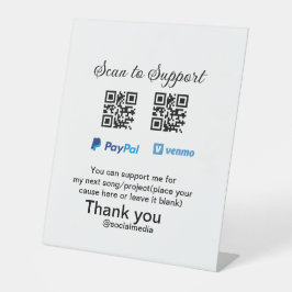 Virtual tip jar q oder Code-Geld-Spende PayPal ven Sockelschild