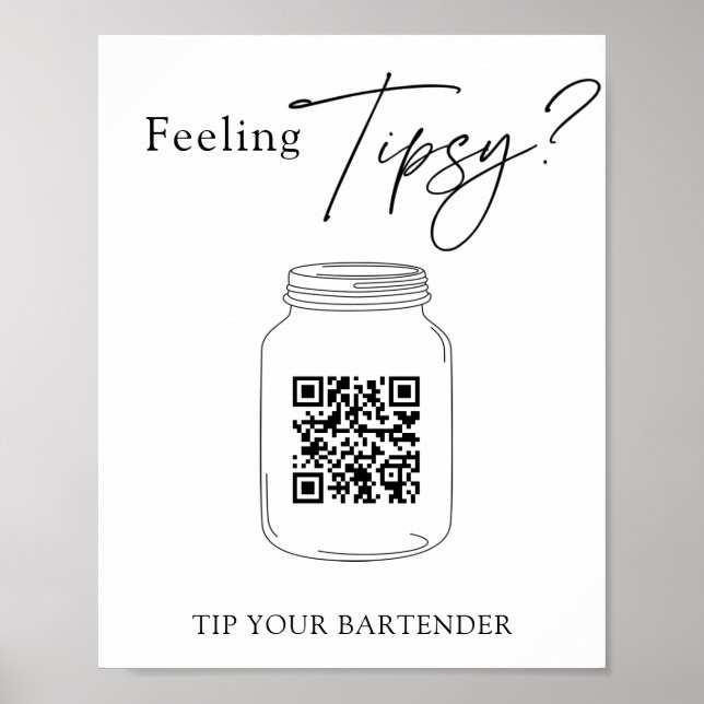 Virtual Tip Jar QR Code Tipp für Ihren Barkeeper S Poster (Vorne)