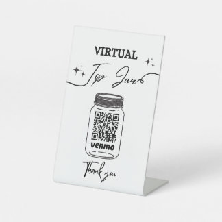 Virtual Tip Jar QR Code Tipp für Ihren Barkeeper Sockelschild