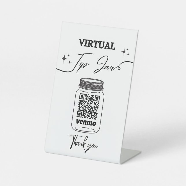 Virtual Tip Jar QR Code Tipp für Ihren Barkeeper Sockelschild (Vorderseite)