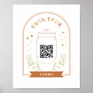 Virtual Tip Jar Scan QR Code Cash App Zahlung Ped Poster