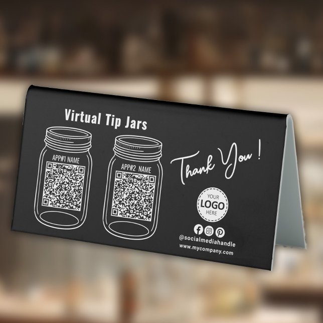Virtual Tip Jars, QR Code Payment App Black Tischaufsteller (Von Creator hochgeladen)