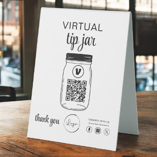Virtual Tipp Jar QR-Logo Tischaufsteller