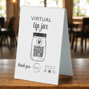 Virtual Tipp Jar QR-Logo Tischaufsteller
