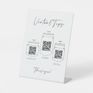 Virtual Tipp Jar Scan QR Code Cash App Zahlung Sockelschild