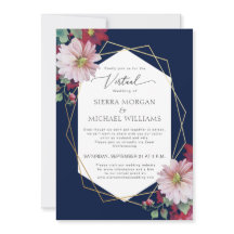 Virtual Wedding Blush Burgundy Gold Navy Blue