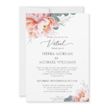 Virtual Wedding Elegante Blues Pink Peony