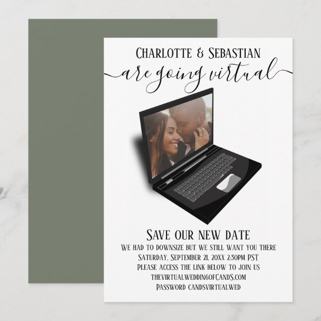 Virtual Wedding speichert das Date-Foto Save The Date (Vorne/Hinten)