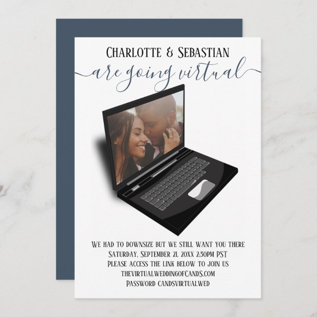 Virtual Wedding speichert das Date-Foto Save The Date (Vorne/Hinten)