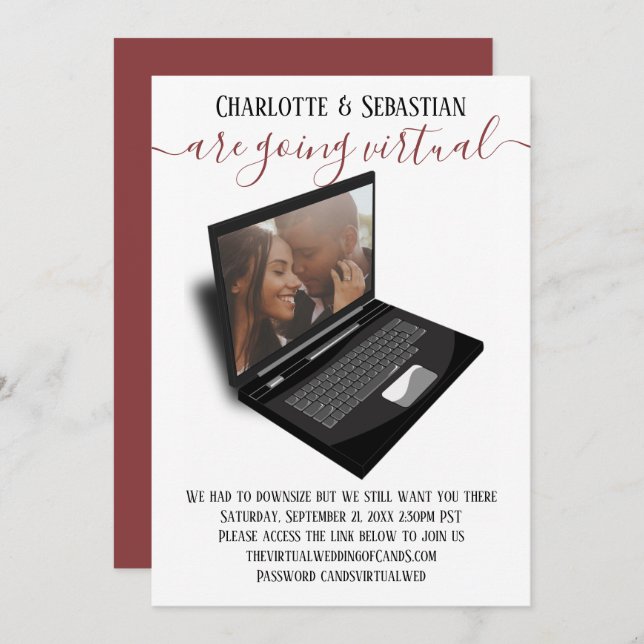 Virtual Wedding speichert das Date-Foto Save The Date (Vorne/Hinten)