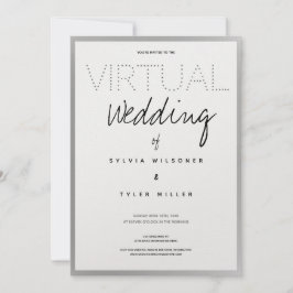 Virtual Wedding White Silver Black Typografy